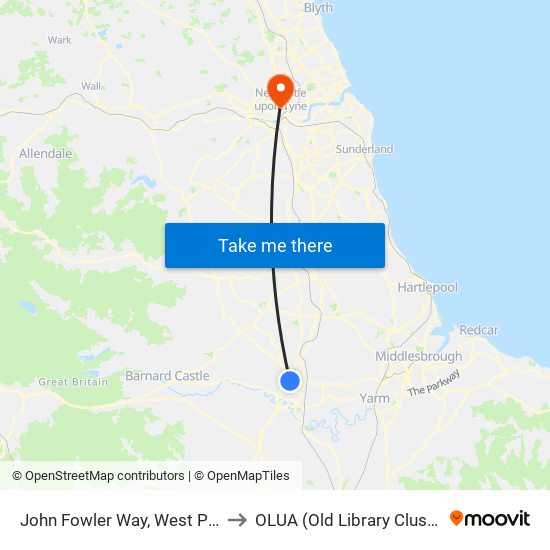 John Fowler Way, West Park to OLUA (Old Library Cluster) map