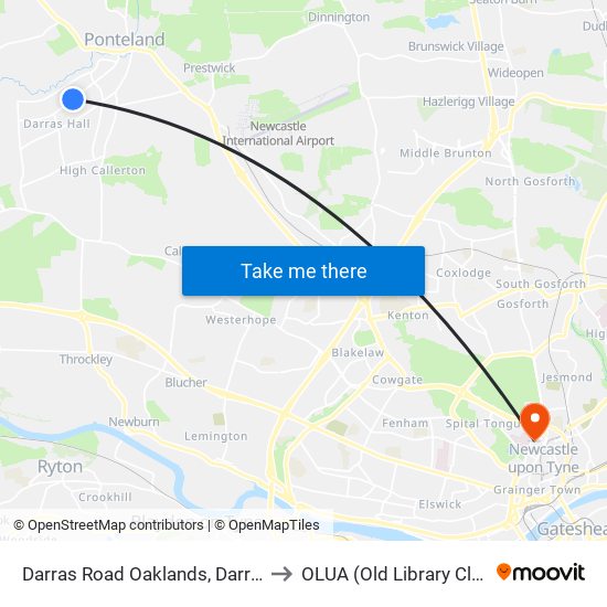 Darras Road Oaklands, Darras Hall to OLUA (Old Library Cluster) map