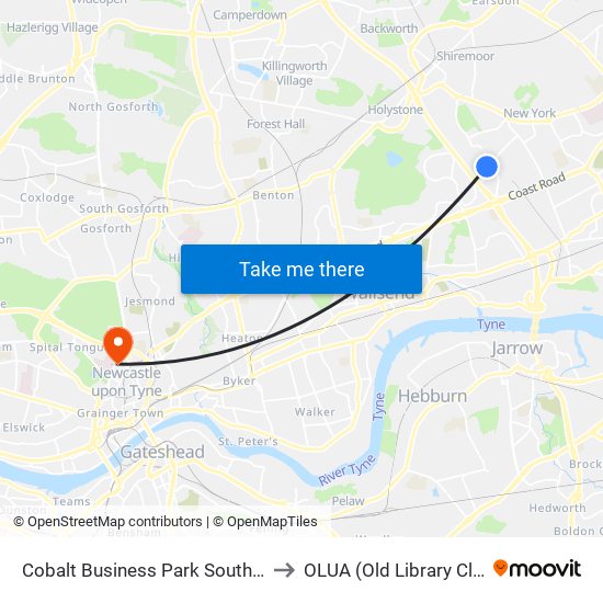 Cobalt Business Park South, Cobalt to OLUA (Old Library Cluster) map