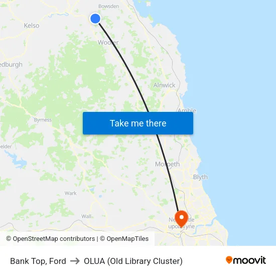 Bank Top, Ford to OLUA (Old Library Cluster) map