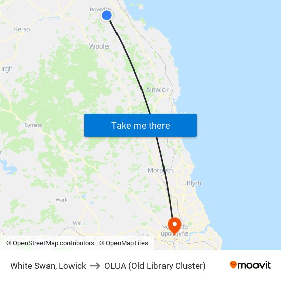 White Swan, Lowick to OLUA (Old Library Cluster) map