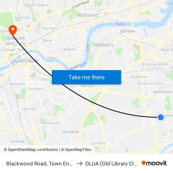 Blackwood Road, Town End Farm to OLUA (Old Library Cluster) map