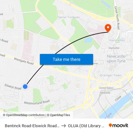 Bentinck Road-Elswick Road, Elswick to OLUA (Old Library Cluster) map