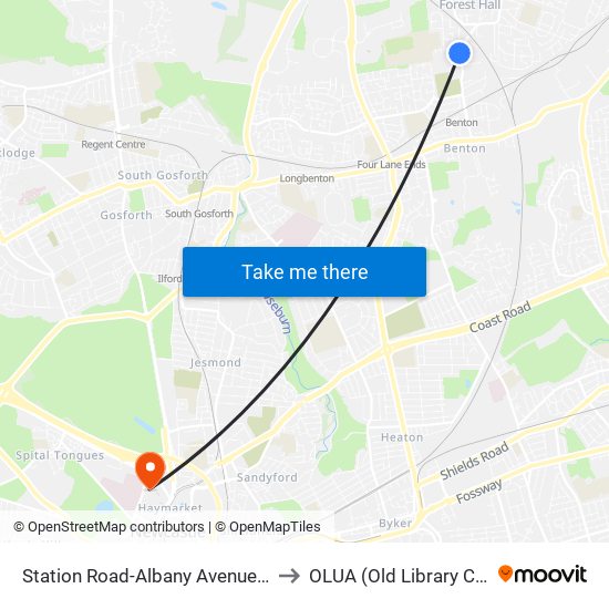 Station Road-Albany Avenue, Benton to OLUA (Old Library Cluster) map