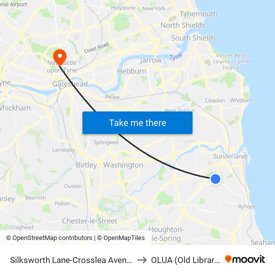 Silksworth Lane-Crosslea Avenue, Barnes Park to OLUA (Old Library Cluster) map