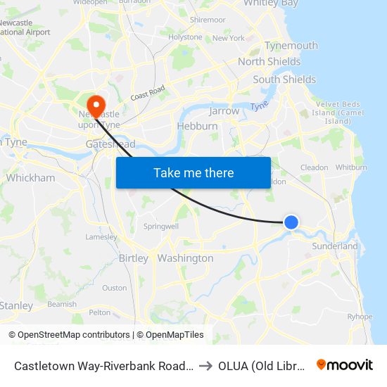 Castletown Way-Riverbank Road, Hylton Red House to OLUA (Old Library Cluster) map