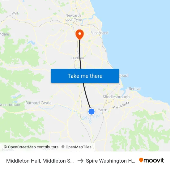 Middleton Hall, Middleton St George to Spire Washington Hospital map