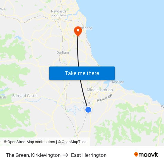 The Green, Kirklevington to East Herrington map