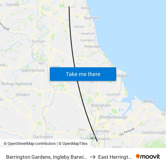 Berrington Gardens, Ingleby Barwick to East Herrington map