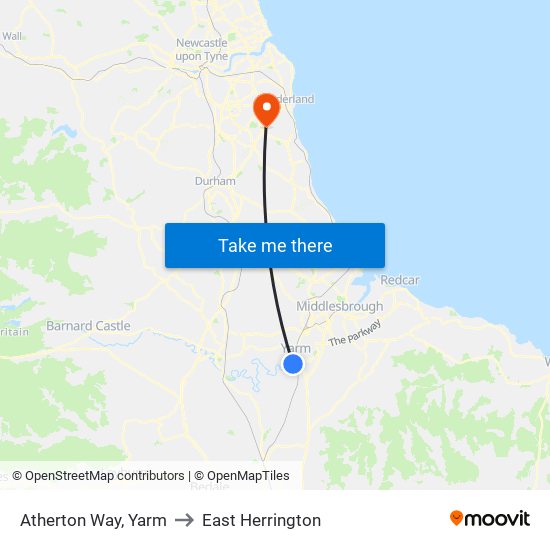 Atherton Way, Yarm to East Herrington map