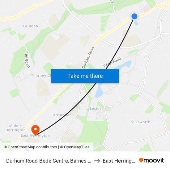 Durham Road-Bede Centre, Barnes Park to East Herrington map