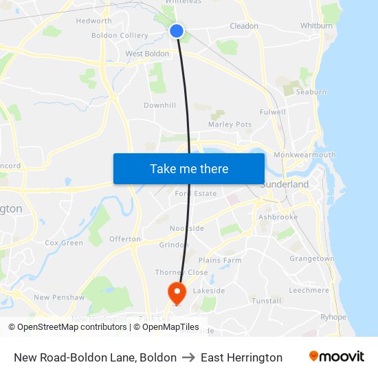 New Road-Boldon Lane, Boldon to East Herrington map