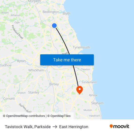 Tavistock Walk, Parkside to East Herrington map