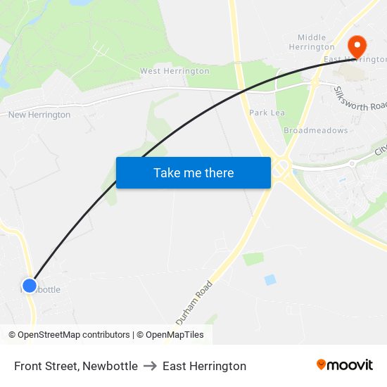 Front Street, Newbottle to East Herrington map