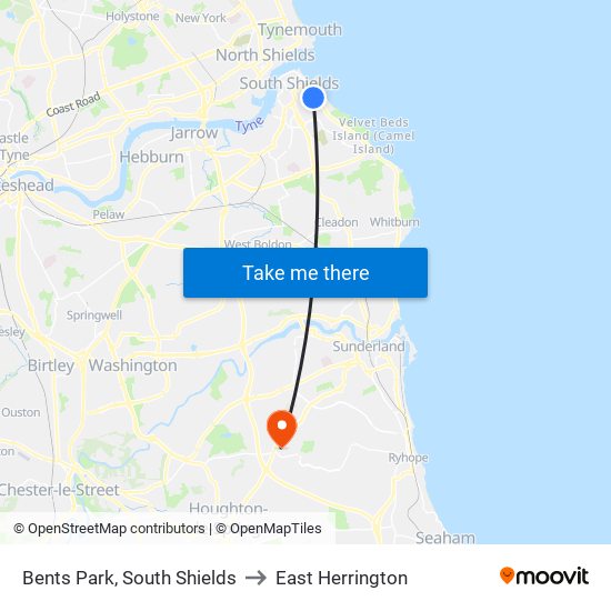 Bents Park, South Shields to East Herrington map