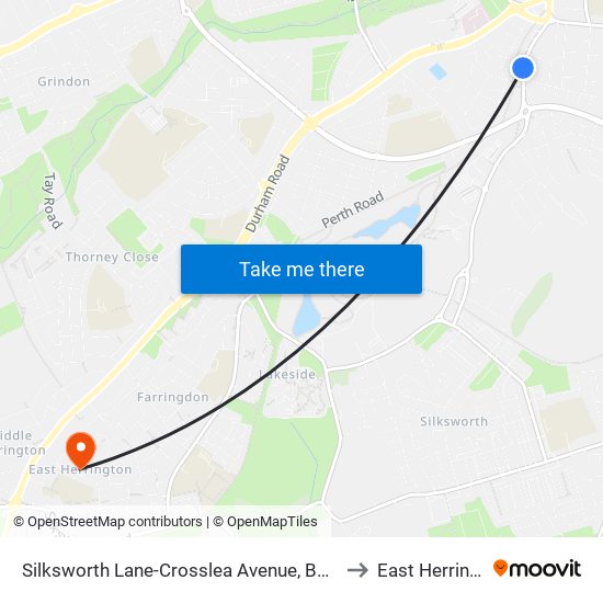 Silksworth Lane-Crosslea Avenue, Barnes Park to East Herrington map