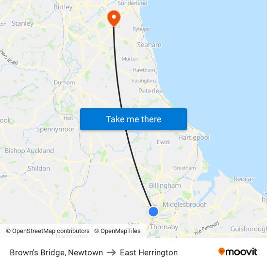 Brown's Bridge, Newtown to East Herrington map