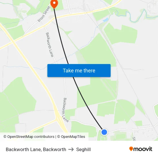 Backworth Lane, Backworth to Seghill map