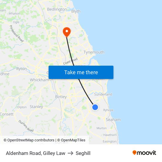 Aldenham Road, Gilley Law to Seghill map