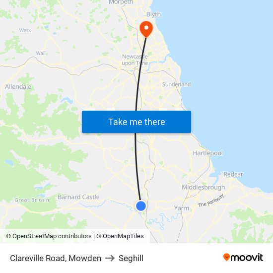 Clareville Road, Mowden to Seghill map