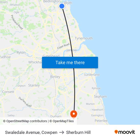 Swaledale Avenue, Cowpen to Sherburn Hill map