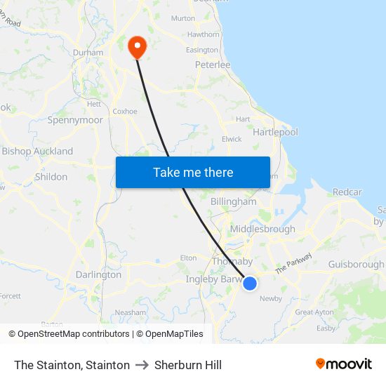 The Stainton, Stainton to Sherburn Hill map