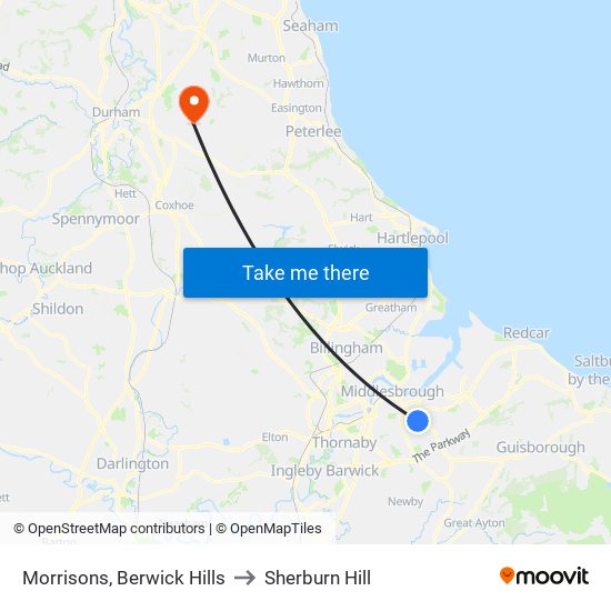 Morrisons, Berwick Hills to Sherburn Hill map