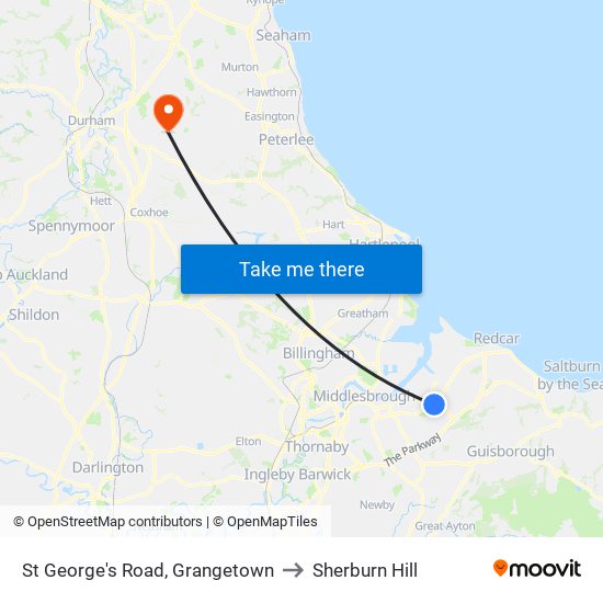St George's Road, Grangetown to Sherburn Hill map
