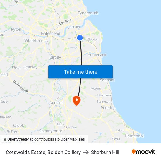 Cotswolds Estate, Boldon Colliery to Sherburn Hill map