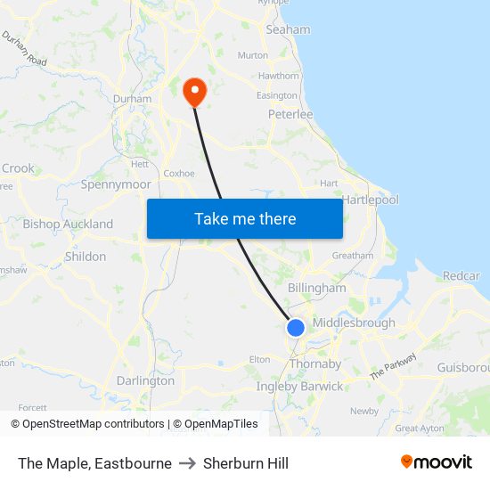 The Maple, Eastbourne to Sherburn Hill map