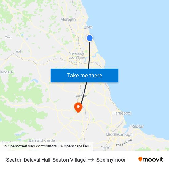 Seaton Delaval Hall, Seaton Village to Spennymoor map