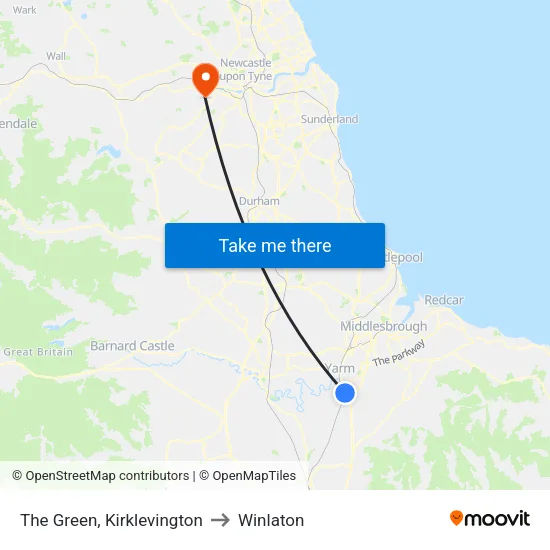 The Green, Kirklevington to Winlaton map