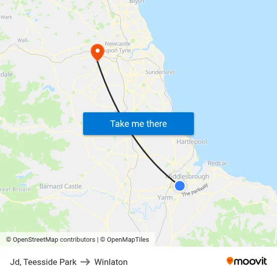 Jd, Teesside Park to Winlaton map