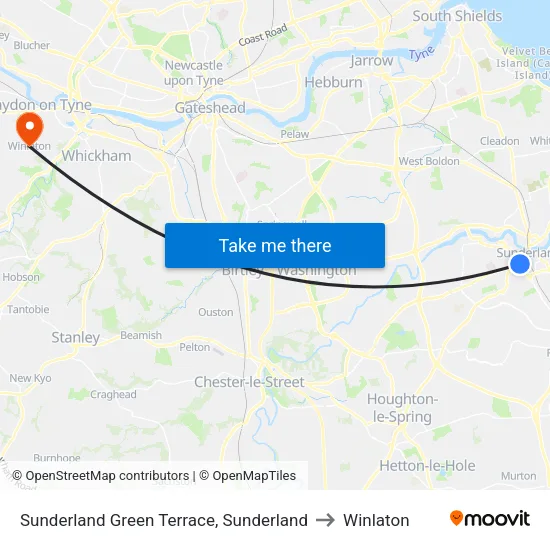 Sunderland Green Terrace, Sunderland to Winlaton map