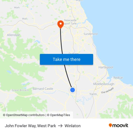John Fowler Way, West Park to Winlaton map