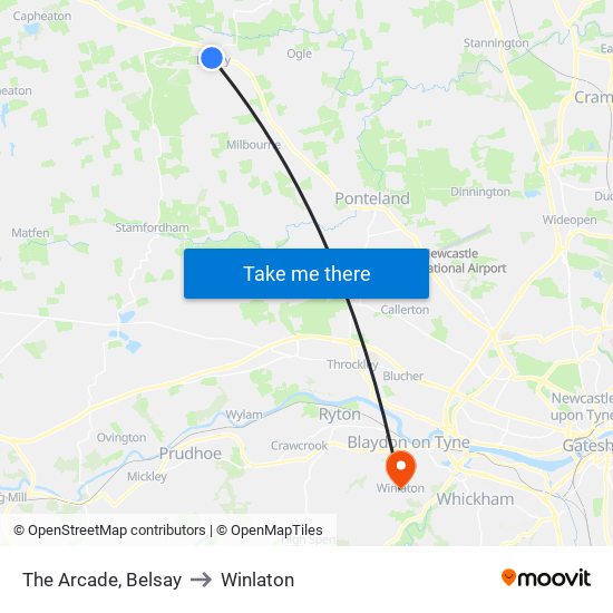 The Arcade, Belsay to Winlaton map