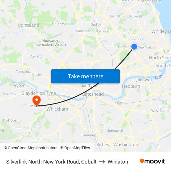 Silverlink North-New York Road, Cobalt to Winlaton map