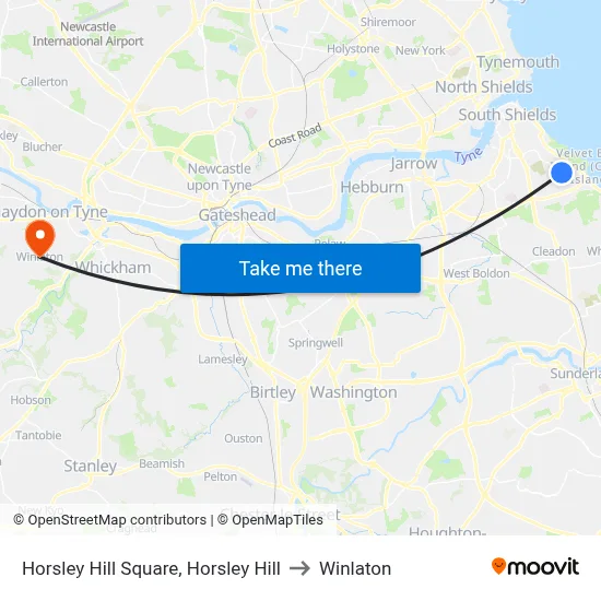 Horsley Hill Square, Horsley Hill to Winlaton map