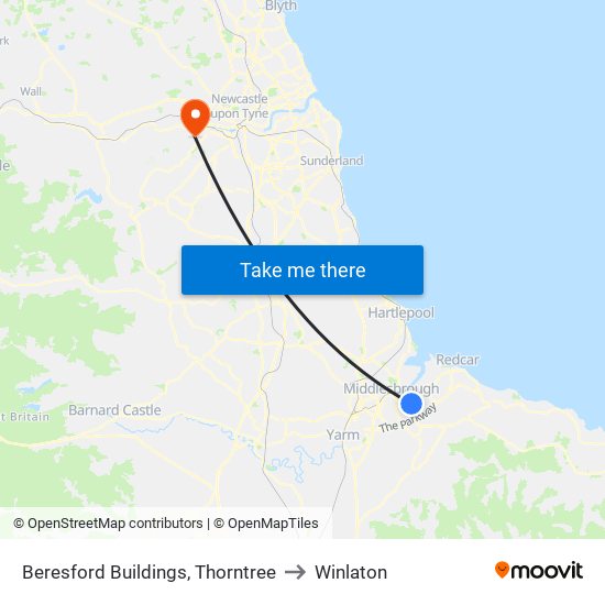 Beresford Buildings, Thorntree to Winlaton map