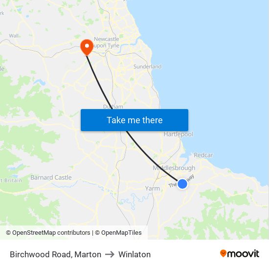 Birchwood Road, Marton to Winlaton map