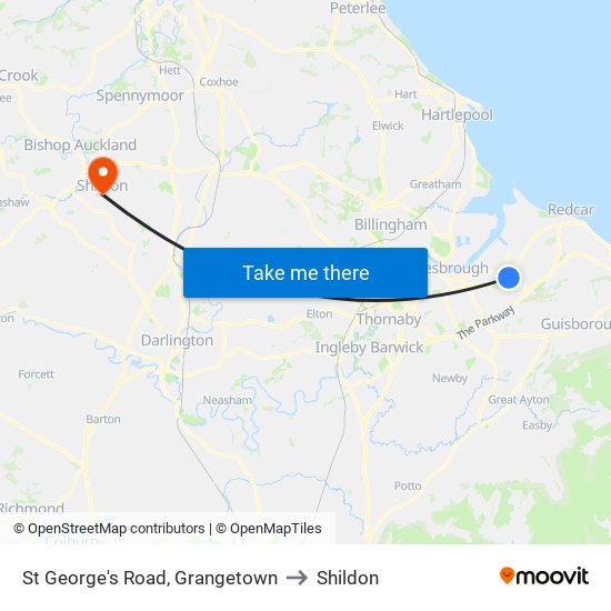 St George's Road, Grangetown to Shildon map