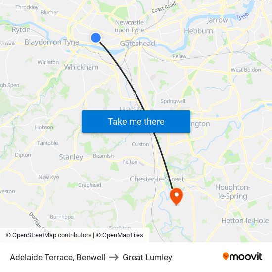 Adelaide Terrace, Benwell to Great Lumley map