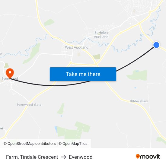 Farm, Tindale Crescent to Evenwood map