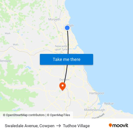 Swaledale Avenue, Cowpen to Tudhoe Village map