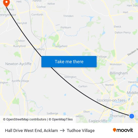 Hall Drive West End, Acklam to Tudhoe Village map