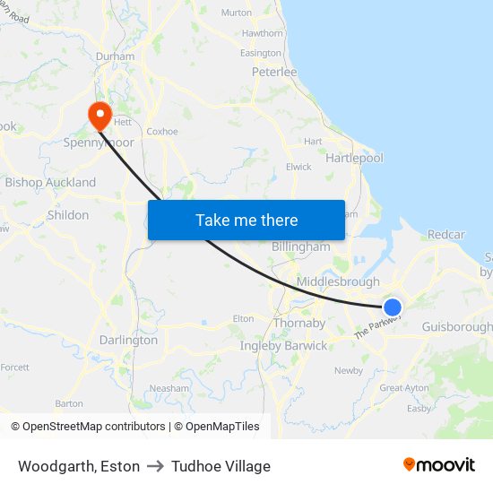 Woodgarth, Eston to Tudhoe Village map