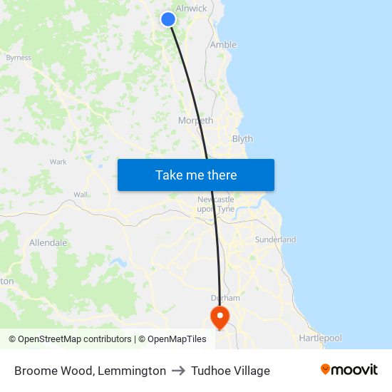 Broome Wood, Lemmington to Tudhoe Village map