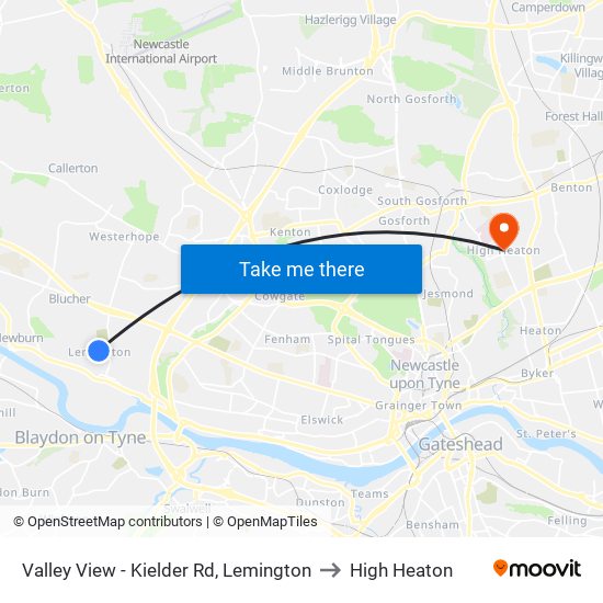 Valley View - Kielder Rd, Lemington to High Heaton map