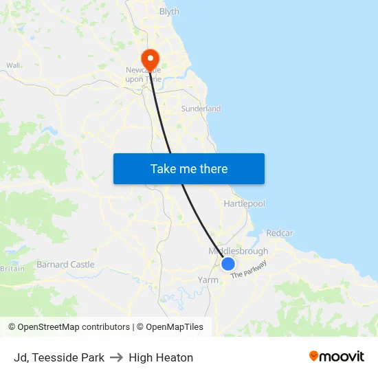 Jd, Teesside Park to High Heaton map
