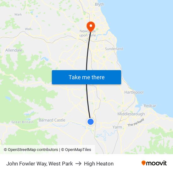 John Fowler Way, West Park to High Heaton map